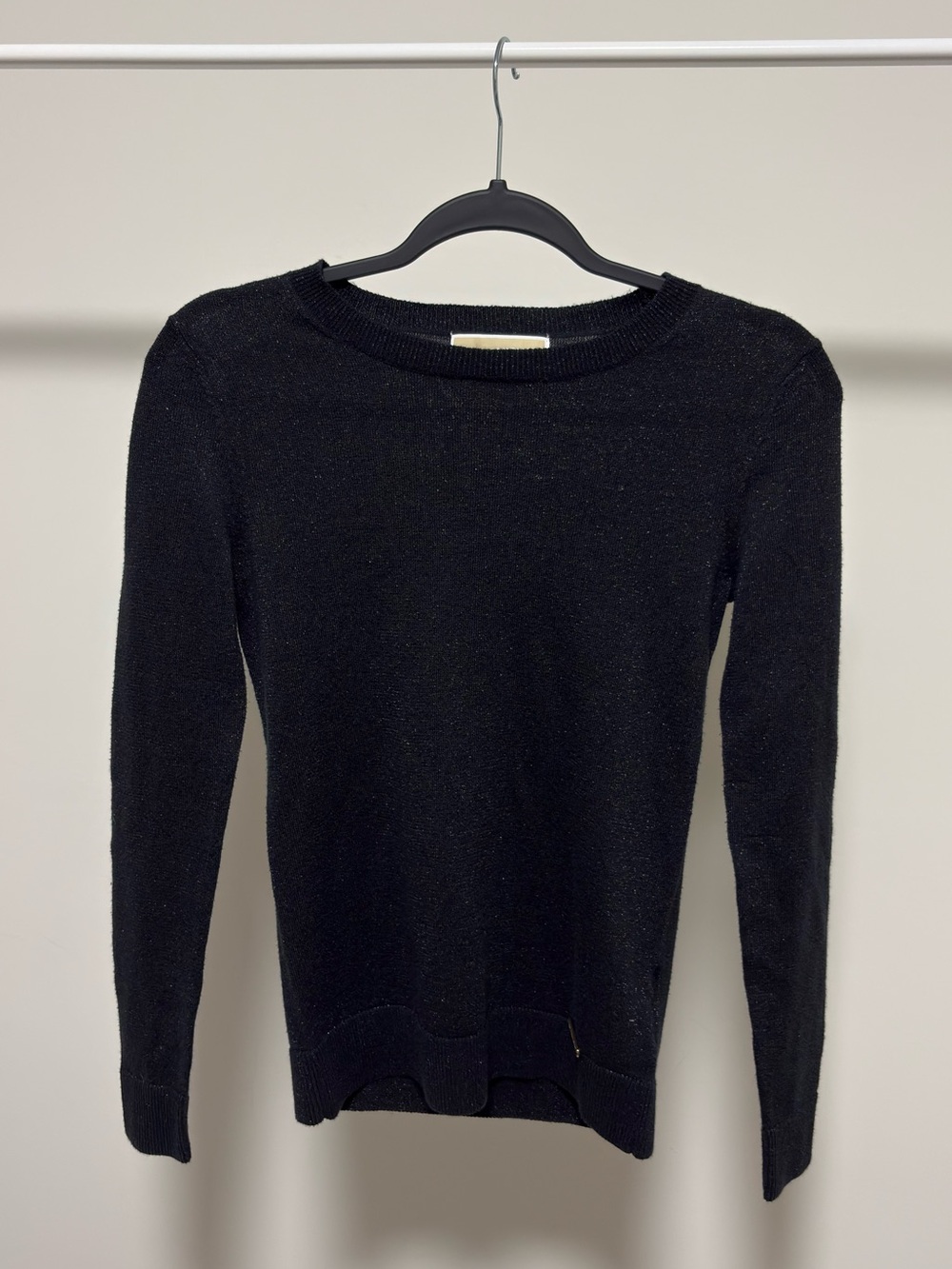 Michael Kors Black Shimmer Knit Crewneck Sweater